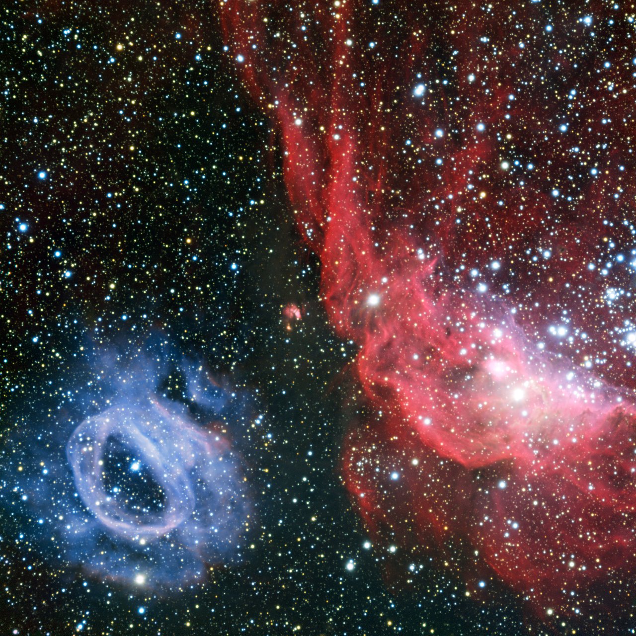 two-very-different-glowing-gas-clouds-in-the-large-magellanic-cloud