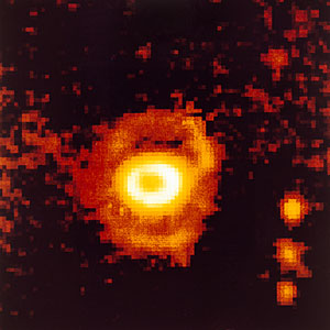 Ring-shaped nebula around SN 1987A