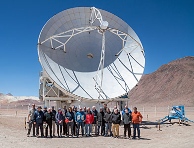 The APEX telescope and visitors on the occasion of the 10th Anniversary