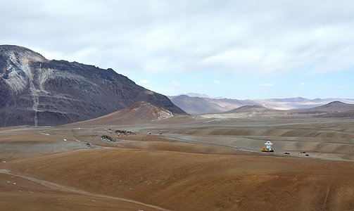 An ALMA antenna en route to the plateau of Chajnantor for the first time