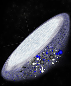 Artist impression of the protoplanetary disc surrounding the young star MWC 480