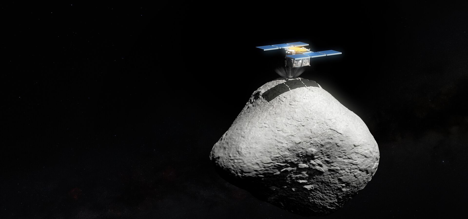 Artist’s impression of Hayabusa2 touching down on asteroid 1998 KY26