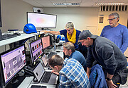 MOONS team observing with the instrument