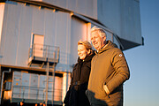 Their Majesties the King and Queen of the Belgians with a VLT Unit Telescope