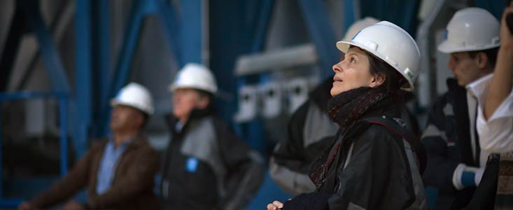 French actress Juliette Binoche in one of the VLT enclosures