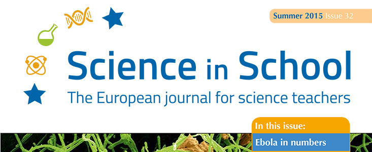 Portada del número 32 de la revista  Science in School — Verano 2015