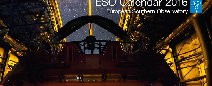 La copertina del calendario 2016 dell'ESO