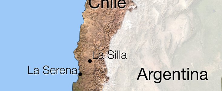 Map of Chile showing location of the earthquake of 16 September 2015