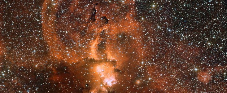 Imagen de la región de formación estelar NGC 3582 tomada por el Wide Field Imager