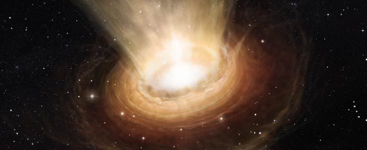 Artist's impression of the surroundings of the supermassive black hole in NGC 3783