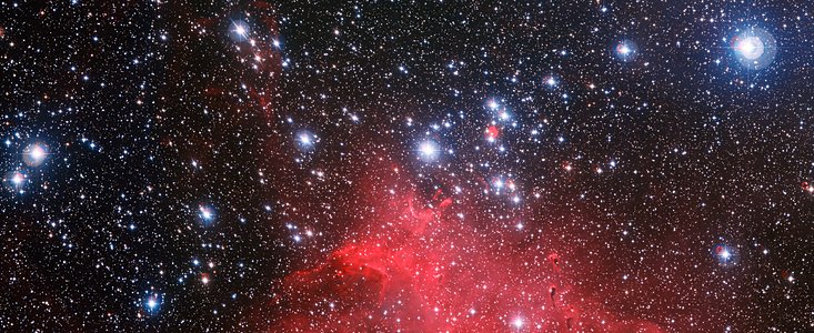 O enxame estelar NGC 3572 e o seu meio circundante