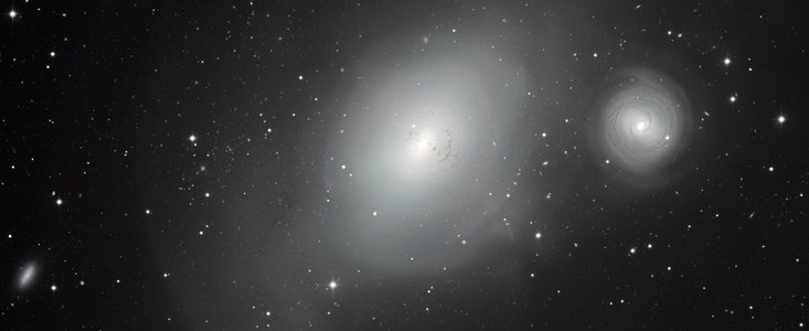 El contraste entre las galaxias NGC 1316 y 1317 