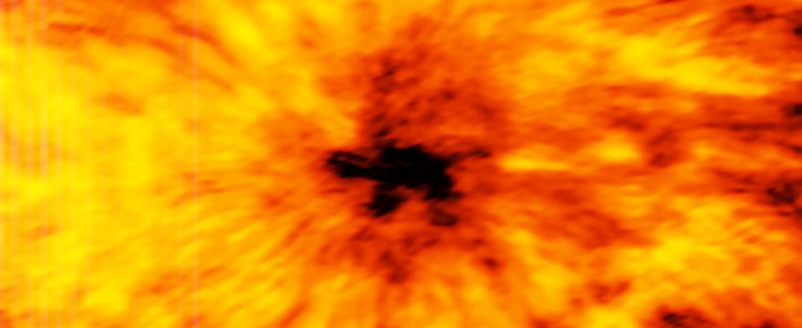 ALMA neemt reusachtige zonnevlek waar (1,25 millimeter)