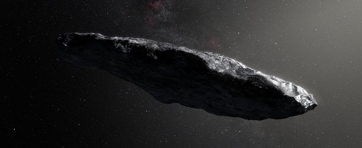 Rappresentazione artistica dell'asteroide interstellare `Oumuamua