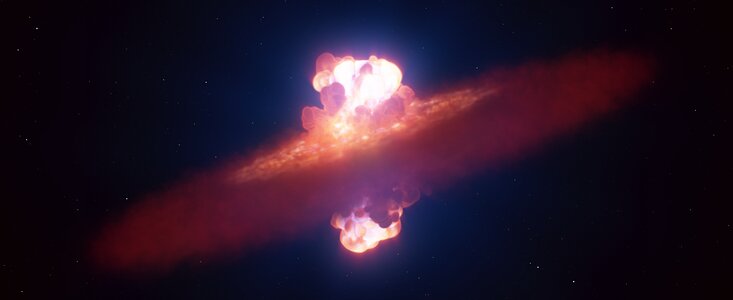 Vue d'artiste représentant la forme initiale d'une explosion de supernova