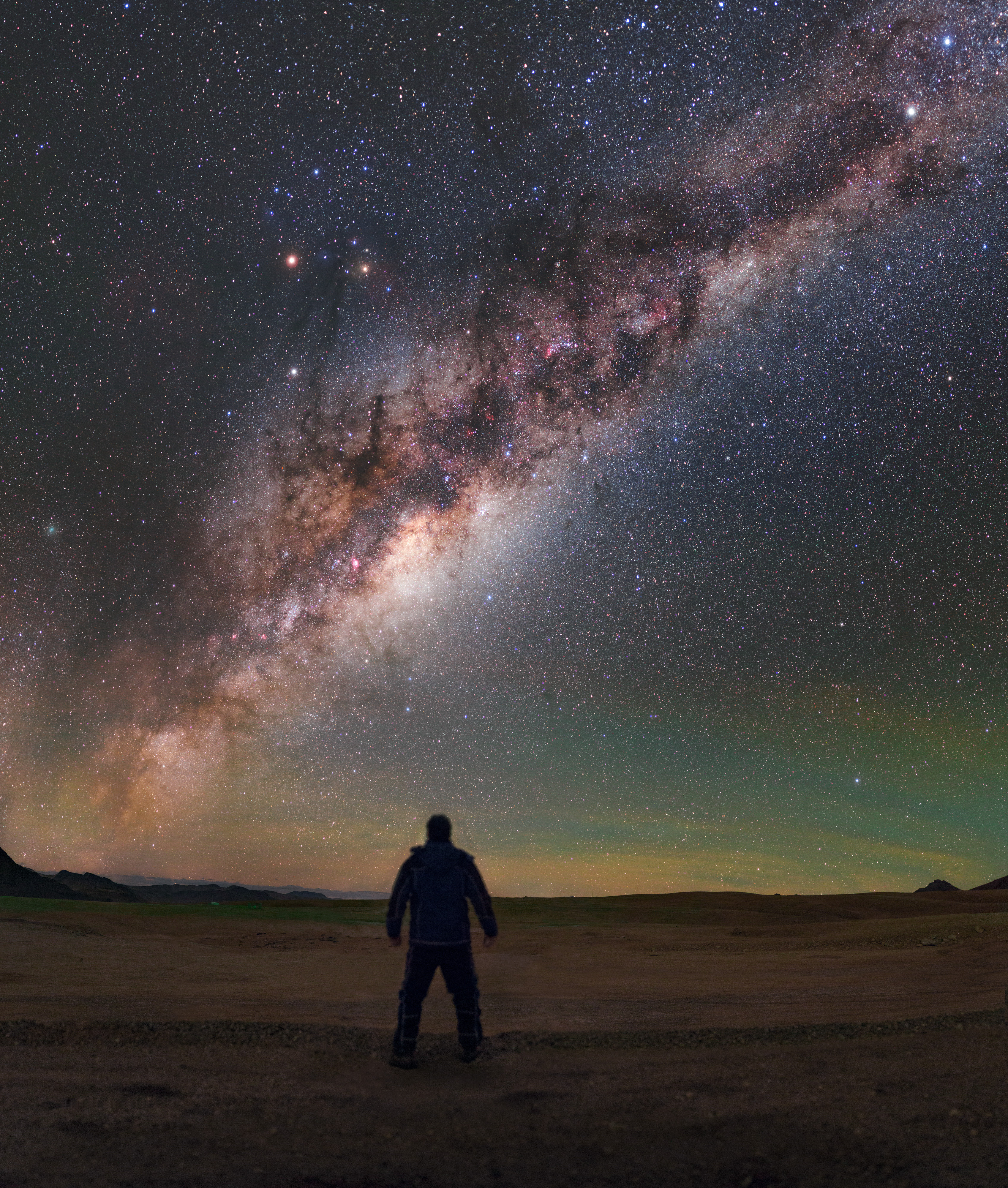 Man Meets Milky Way Eso