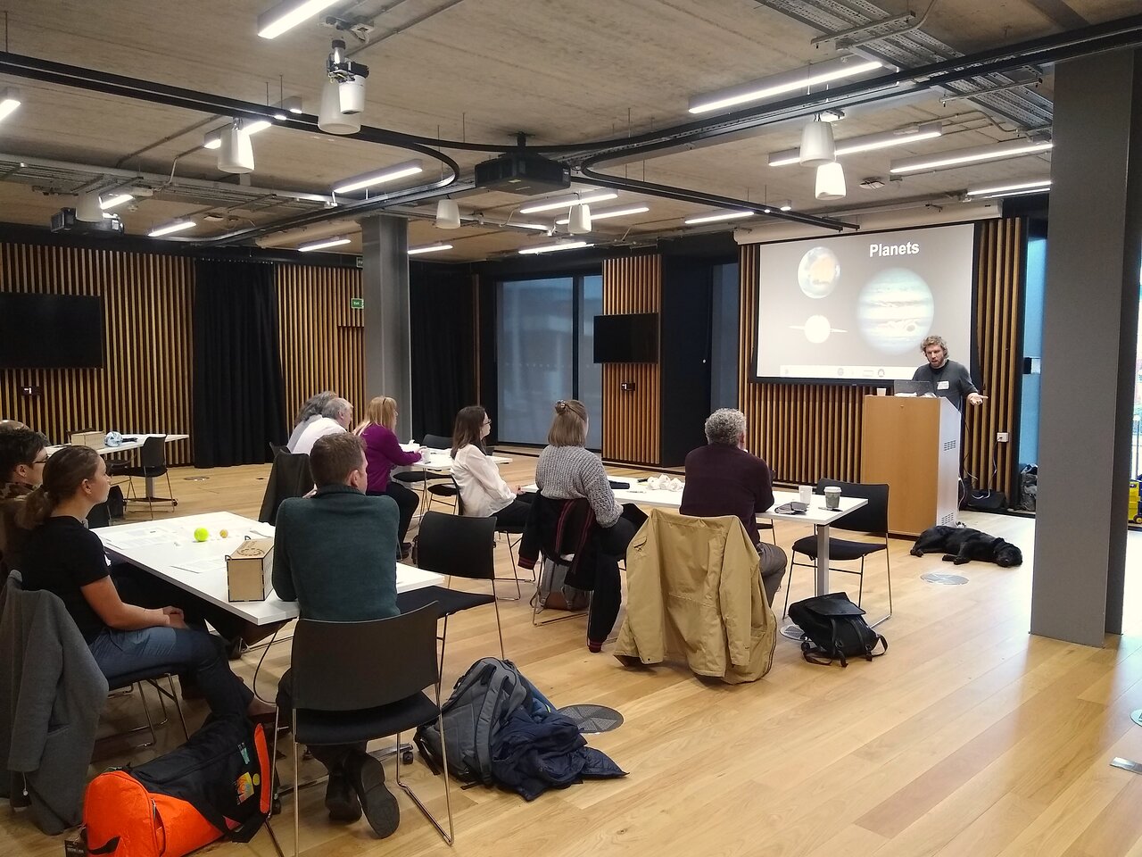 Nic Bonne delivering a training workshop to teachers, astronomers and communicators in Manchester in 2019