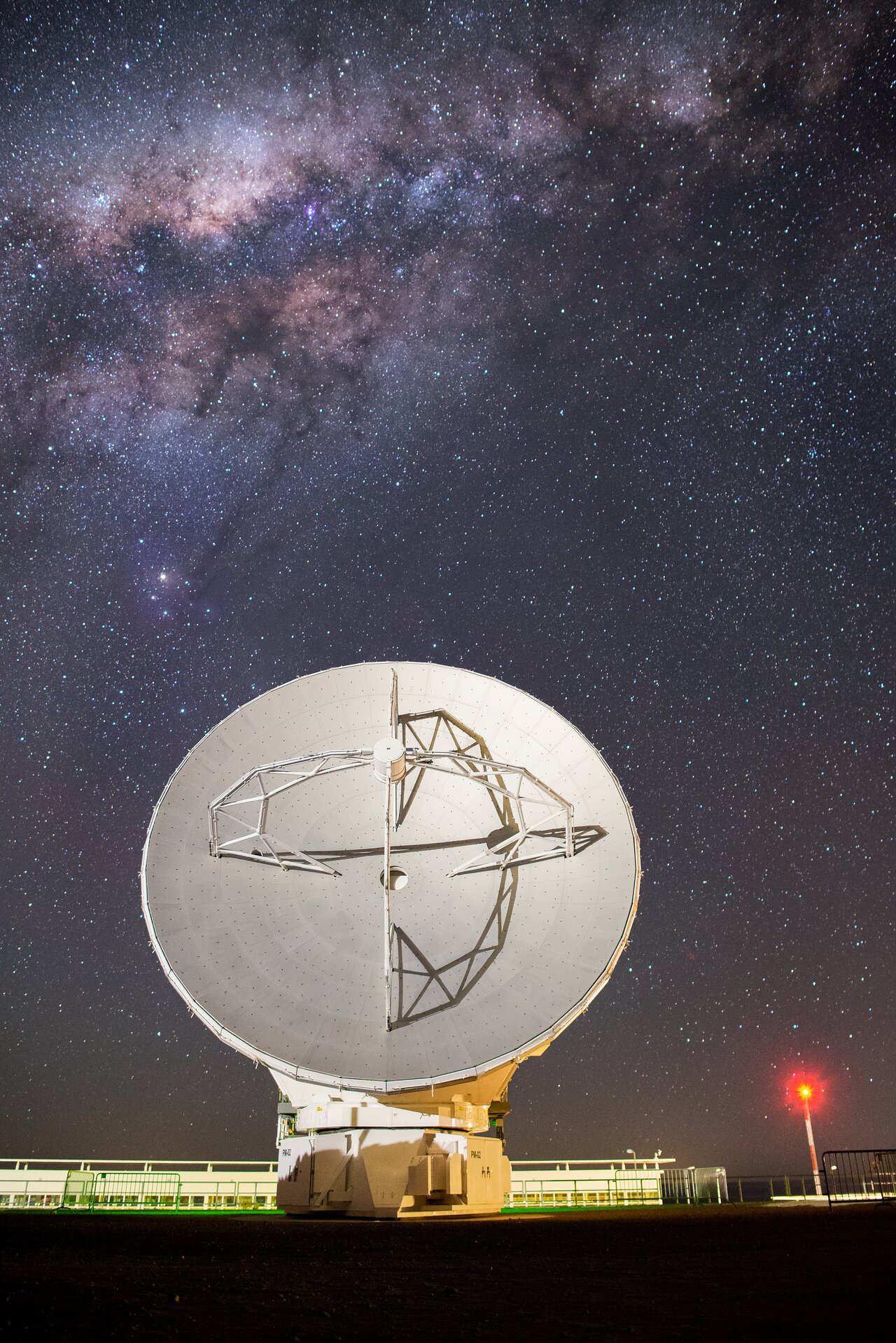 One of the ALMA antennas at the ALMA Operations Support Facility. Credit: S. Otarola/ESO.