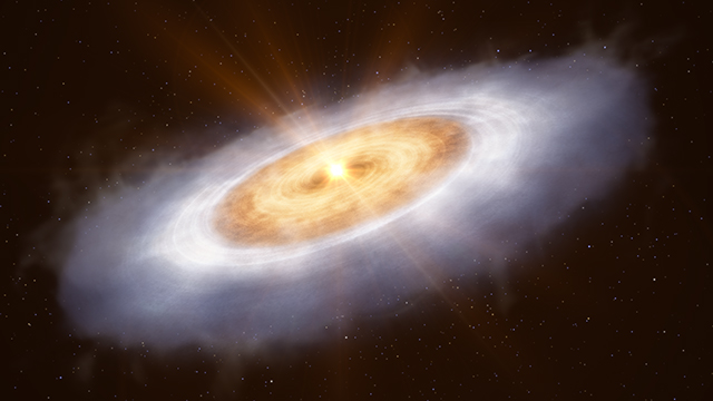 The planet-forming disc around the star V883 Orionis (artist’s impression)