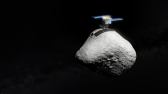 Artist’s impression of Hayabusa2 touching down on asteroid 1998 KY26