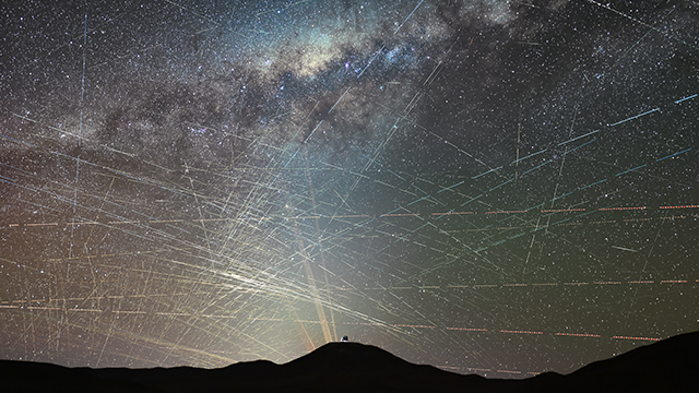One hour of satellites over the northern Atacama Desert in Chile (October 2025)