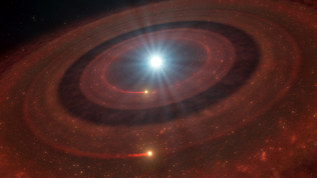 Artist’s impression of the debris disc around the white dwarf J1328−1450