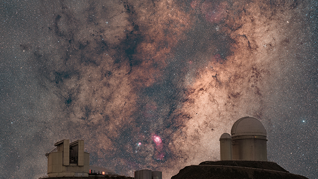 Dark clouds and a starry night sky