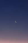 Venus and Mars above the crescent Moon