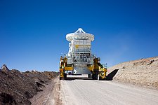ALMA 7-metre antenna on a transporter