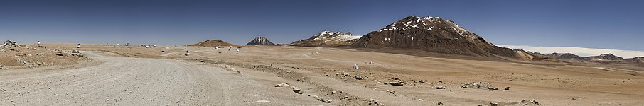 ALMA's antennas spread across the Chajnantor Plateau