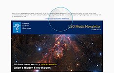 Screenshot of The ESO Media Newsletter as seen when received via email