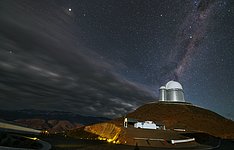 Clouds fly by the ESO 3.6-metre telescope