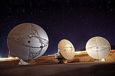 ALMA antennas at night