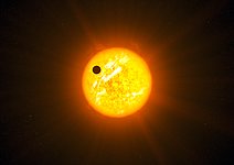 Artist’s impression of an exoplanet in a retrograde orbit (without additional graphics)