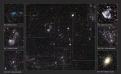 Detailed annotated view of a section of the Large Magellanic Cloud