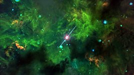 Gamma-ray burst buried in dust (artist’s impression)