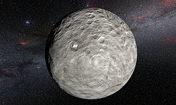 Artist’s view of bright spots on Ceres imaged by the Dawn spacecraft