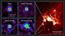 ALMA results and the region seen in infrared light
