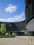 A curved new building