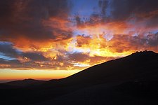 Very large silhouette at sunset