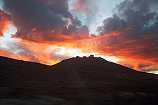 Very large silhouette at sunset