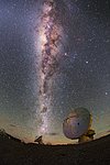 The Milky Way glitters brightly over ALMA