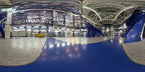 Panoramic view inside the dome