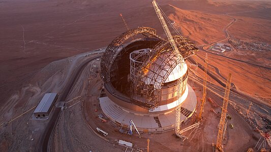 A golden construction site