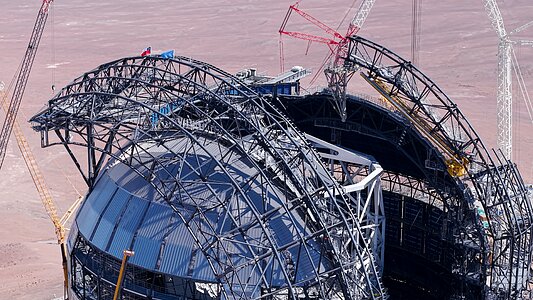 Reaching the top of the ELT dome