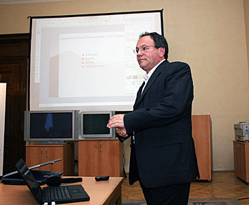 Riberti Gilmozzi speaking at ESO Information Day