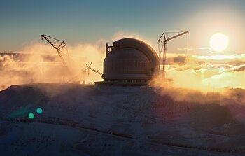 A rare snowy day for the world's biggest eye on the sky