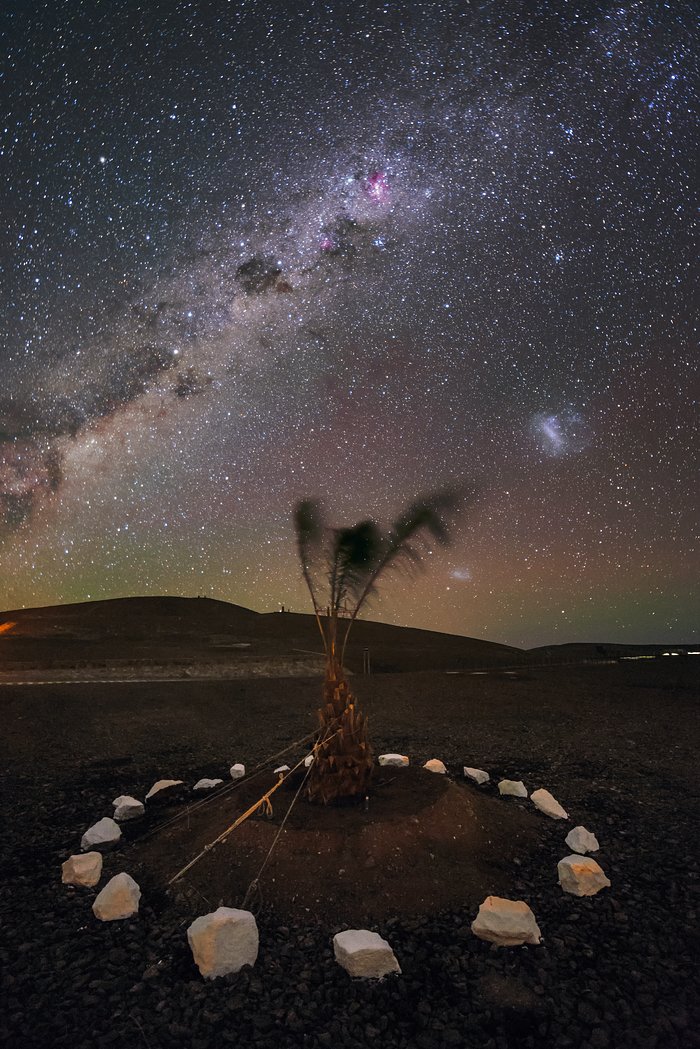 Milky Way above a decorative arrangement