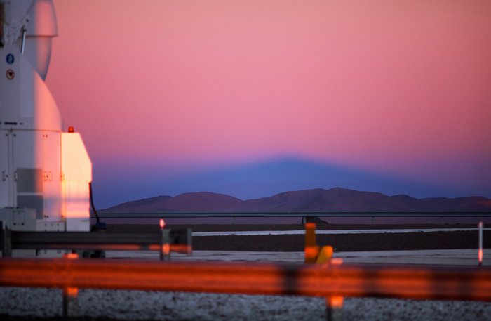 Pink sky over the mountain