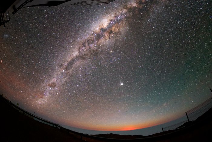 Moon and stars at Paranal